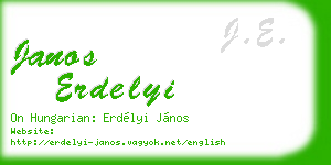 janos erdelyi business card